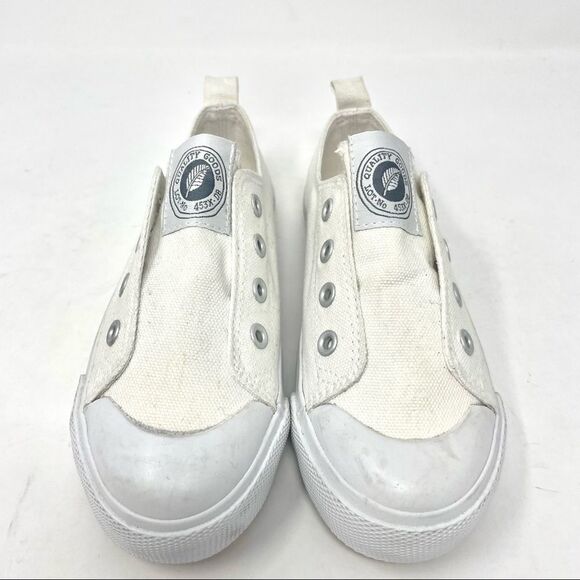 H&m Kids White Laceless Plimsolls Size 11.5 - Picture 3 of 9